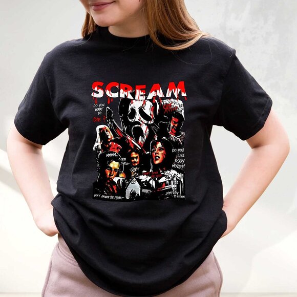 90s Horror Movie Inspired Ghostface Graphic Tee - Picture 2 of 2